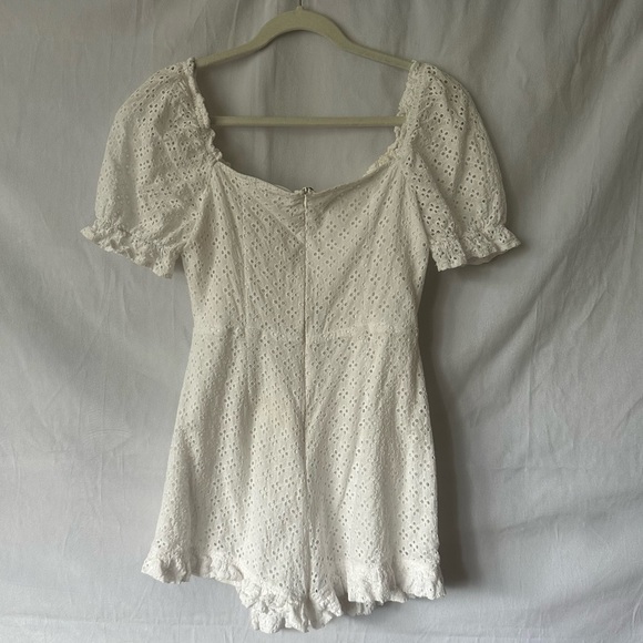 Missguided Eyelet Cotton Romper White Size 6 - Picture 10 of 12